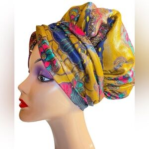 COPY - Handmade Hair Bonnet Wrap (scarf Attached)